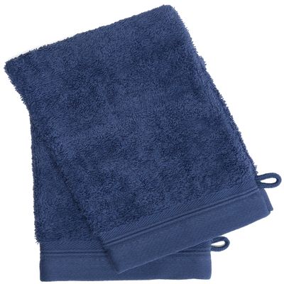 France Luxe Body French-Style Bath Mitt 2-Pack - Navy/Navy