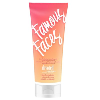 Devoted Creations Famous Faces Skin Perfecting Hypoallergenic Facial Tanning Lotion, 3.4 Fl. Oz.