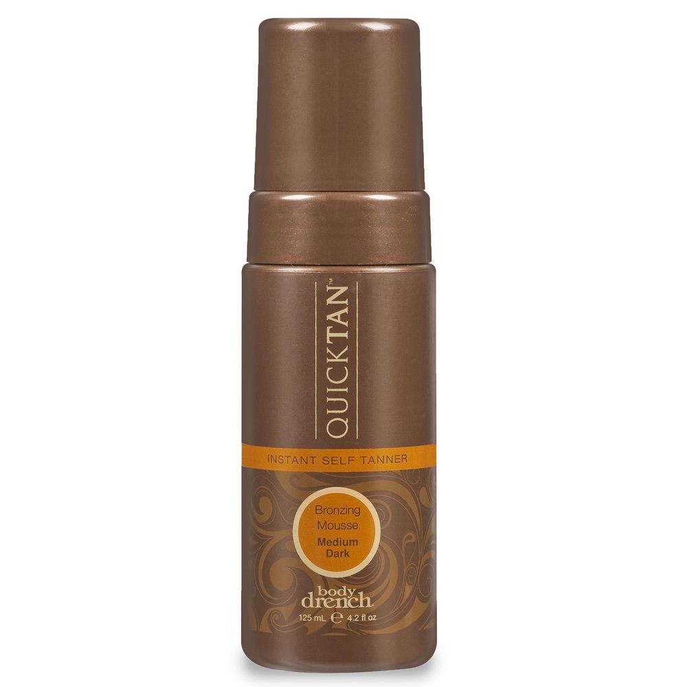 Body Drench QuickTan Self Tanner Mousse  Medium Dark Tan, Sunless Tanning Foam for Body, Natural-Looking Glow, 4.2 oz