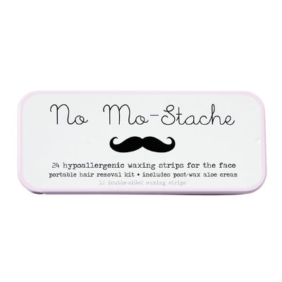 No Mo-Stache Shark Tank Lip Wax Strips for Hair Removal, 24 Hypoallergenic Waxing Strips For Upper Lip, Chin, Eyebrows, and Face