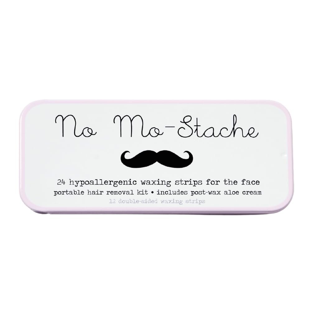 No Mo-Stache Shark Tank Lip Wax Strips for Hair Removal, 24 Hypoallergenic Waxing Strips For Upper Lip, Chin, Eyebrows, and Face