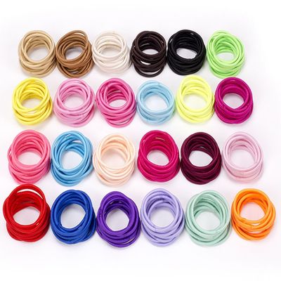 100 Pcs Hair Bands Elastic HairBand Rope Tiny Ponytail Holder Mixed Colors Headband Hair Ropes Hair Accessories