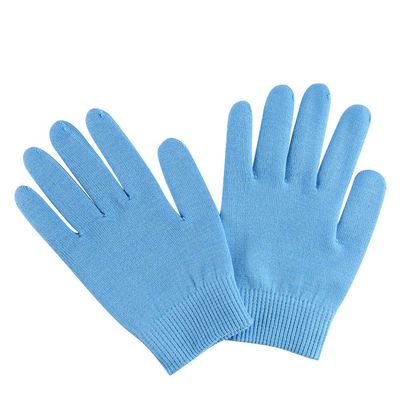 2Pairs Women Men Moisturizing Gel Gloves for Soften Cracked Skin Soft Cotton Spa Moisturizing Gloves Hand Mask Care Treatment (Blue)