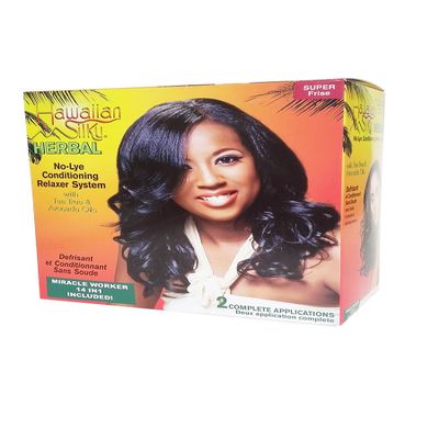 Hawaiian Silky Herbal No Lye Super Relaxer Kit (2 Pack)
