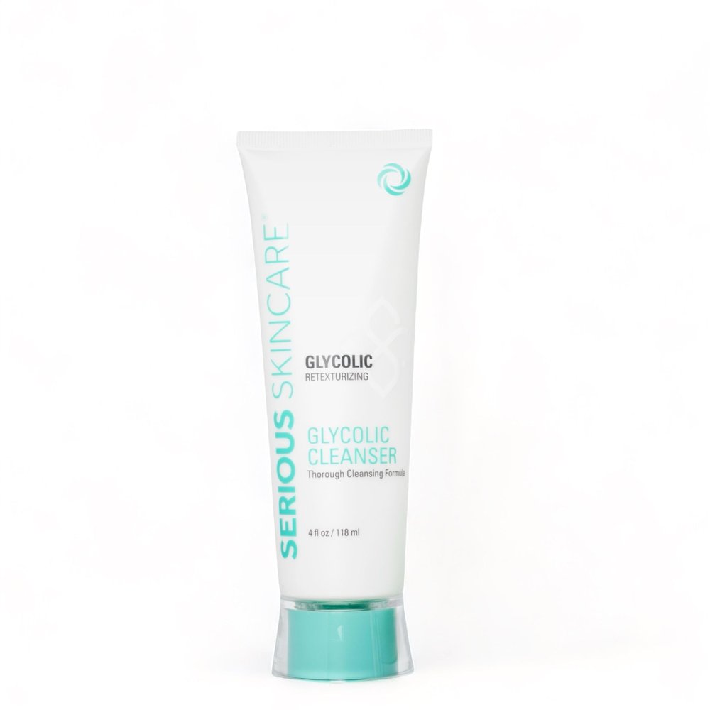 Serious Skincare Glycolic Cleanser - Daily Non-Drying Exfoliating Face Wash - 10% Glycolic Acid - Deep Pore Purifying - Removes Blackheads, Makeup & Impurities 4 Fl. Oz.