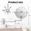 LANSI Wall Mounted Makeup Mirror, 10x/1x Double-Sided Magnifying Mirror, 360 Extendable Arm Bathroom Mirror, 8 inch Vanity Mirror for Makeup or Shaving Chrome Finish view 2