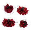 4 Pcs Large Silk Flower Bow Hair Claw Jaw Clips For Women Hair clamps view 4