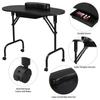 Yaheetech 37-inch Portable & Foldable Manicure Table Nail Desk Workstation with Large Drawer/Client Wrist Pad/Controllable Wheels/Carrying Case for Spa Beauty Salon Black view 4