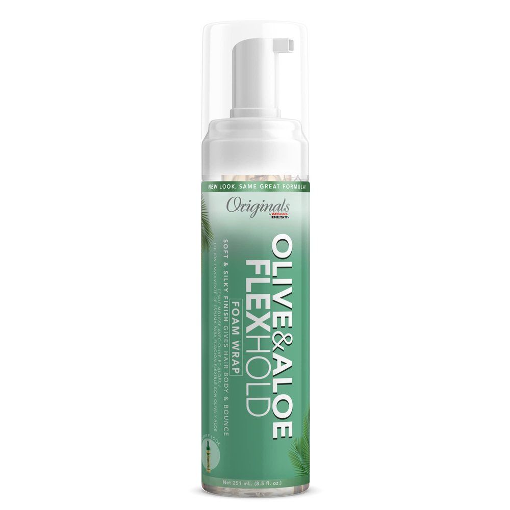 Originals by Africa's Best Olive Oil Foam Wrap Lotion, 6.5oz Bottle, Natural Conditioning, Alcohol Free Flexible Hold, Moisturizes and Helps Strengthen Hair