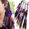 4PCS Women Lady Handmade Boho Hippie Hair Rope Head Wrap Hair Band Headbands Elastics Feather Hair Tie Ponytail Holders Hair Accessories Headdress view 1