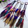 4PCS Women Lady Handmade Boho Hippie Hair Rope Head Wrap Hair Band Headbands Elastics Feather Hair Tie Ponytail Holders Hair Accessories Headdress view 2