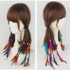 4PCS Women Lady Handmade Boho Hippie Hair Rope Head Wrap Hair Band Headbands Elastics Feather Hair Tie Ponytail Holders Hair Accessories Headdress view 4