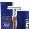 4 Pcs Wooden Men's Shaving Set with Double Edge Safety Razor, Black Badger Hair Brush, Soap & Wooden Bowl. Perfect Kit as a Gift. view 4
