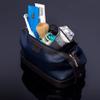 Vetell Leo Large Leather Men's Travel Toiletry and Shaving Case Bag with Upper and Lower Zippered Compartments, 3 Interior Loops and Carrying Handles view 4