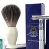 4 Pcs Men's Shaving Set with De Safety Razor,Pure Badger Hair Brush,Soap & Bowl view 3