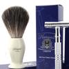 4 Pcs Men's Shaving Set with De Safety Razor,Pure Badger Hair Brush,Soap & Bowl view 4