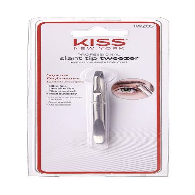 Kiss Slant Tip Tweezer, Ultra-fine precision tips, Stainless steel (TWZ05)