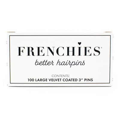 Frenchies French Twist Hair Pin, Ultra Flocked Extra Soft French Hair Pins for Women, Wedding, Updo Extensions, or Wig, 100 Count, Brown, Large (3 inch)