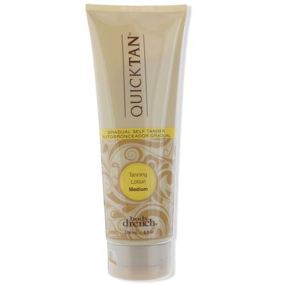 Body Drench Quick Tan Self Tanner Body Lotion  Sunless Tanning Lotion for Women, Natural-Looking Self Tan, Medium, 8 fl oz