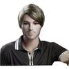 ADAMAI 11'' Cool Men Short Natural Flax Color Fluffy Straight Wigs Comfortable Synthetic Hair Wigs view 3