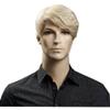 ADAMAI 11'' Cool Men Short Natural Blonde Fluffy Straight Wigs Comfortable Synthetic Hair Wigs view 4