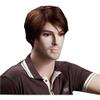 ADAMAI 11'' Cool Men Short Natural Copper-Brown Fluffy Straight Wigs Comfortable Synthetic Hair Wigs view 1