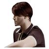 ADAMAI 11'' Cool Men Short Natural Copper-Brown Fluffy Straight Wigs Comfortable Synthetic Hair Wigs view 3