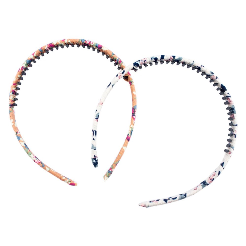 HAND Pretty Summery Flower Print Alice Band Headband - Pack of 2