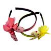 HAND Pretty Girl's Glitter Rabbit Ears Alice Band Hairband with Lace Ruffle and Large Ribbon Bow - Pack of 2 view 1