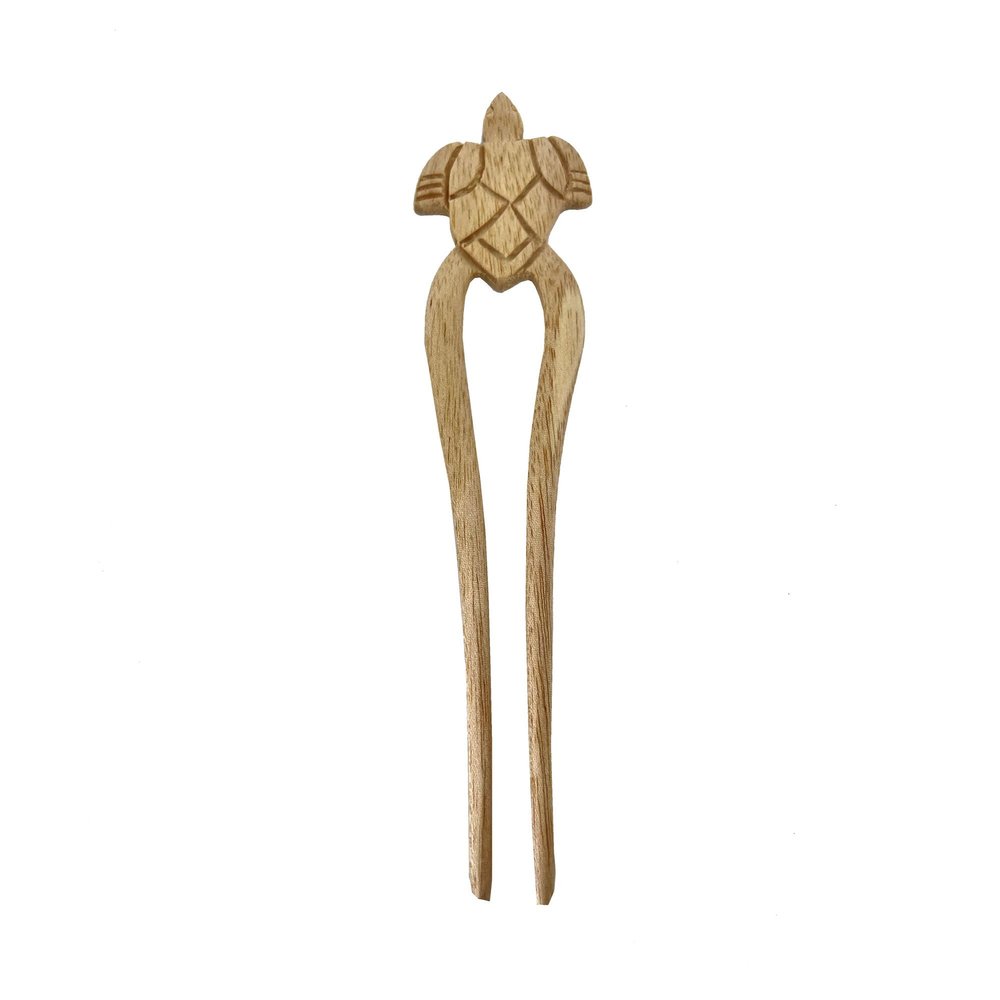 Hawaiian Honu Sea Turtle Hand Carved Wood Hair Stick From Hawaii