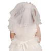 Aimeely Lovely Short Wedding Veil for Girls Pearl Flower Girl Headpiece with Comb White view 1