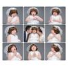 Aimeely Lovely Short Wedding Veil for Girls Pearl Flower Girl Headpiece with Comb White view 3
