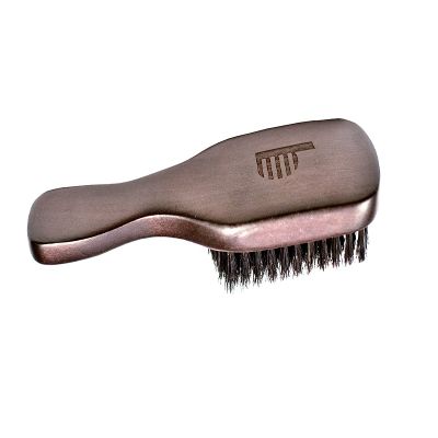 Beard Brush - Premium - 100% Boar Bristle - For the Modern Gentleman - Stained Hard Wood - Laser Etched Logo - Ergonomic Handle - Magnetic Carrying Case - Full or Patchy Facial Hair (Brush)