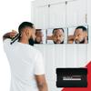 Self-Cut System 3 Way Barber Mirror with Height Adjustable Hooks, 360 Trifold Self Cut Mirror for Haircuts for Men and Women, Travel-Friendly, Three-Way Design for Easy Grooming & Styling view 2