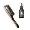 Beard Brush - Premium - 100% Boar Bristle - For the Modern Gentleman - Stained Hard Wood - Laser Etched Logo - Ergonomic Handle - Magnetic Carrying Case - Full or Patchy Facial Hair (Brush + Oil) view 1