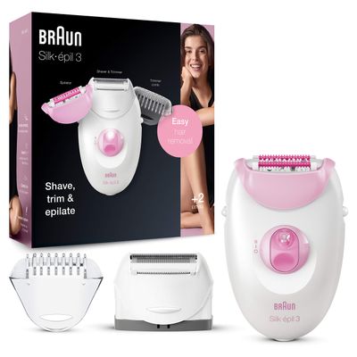 Braun Silk Epil 3 Epilator - Dual Voltage 110-220 Volts - Legs & Body (3270) (Free LiteFuze 110 Volt Plug)