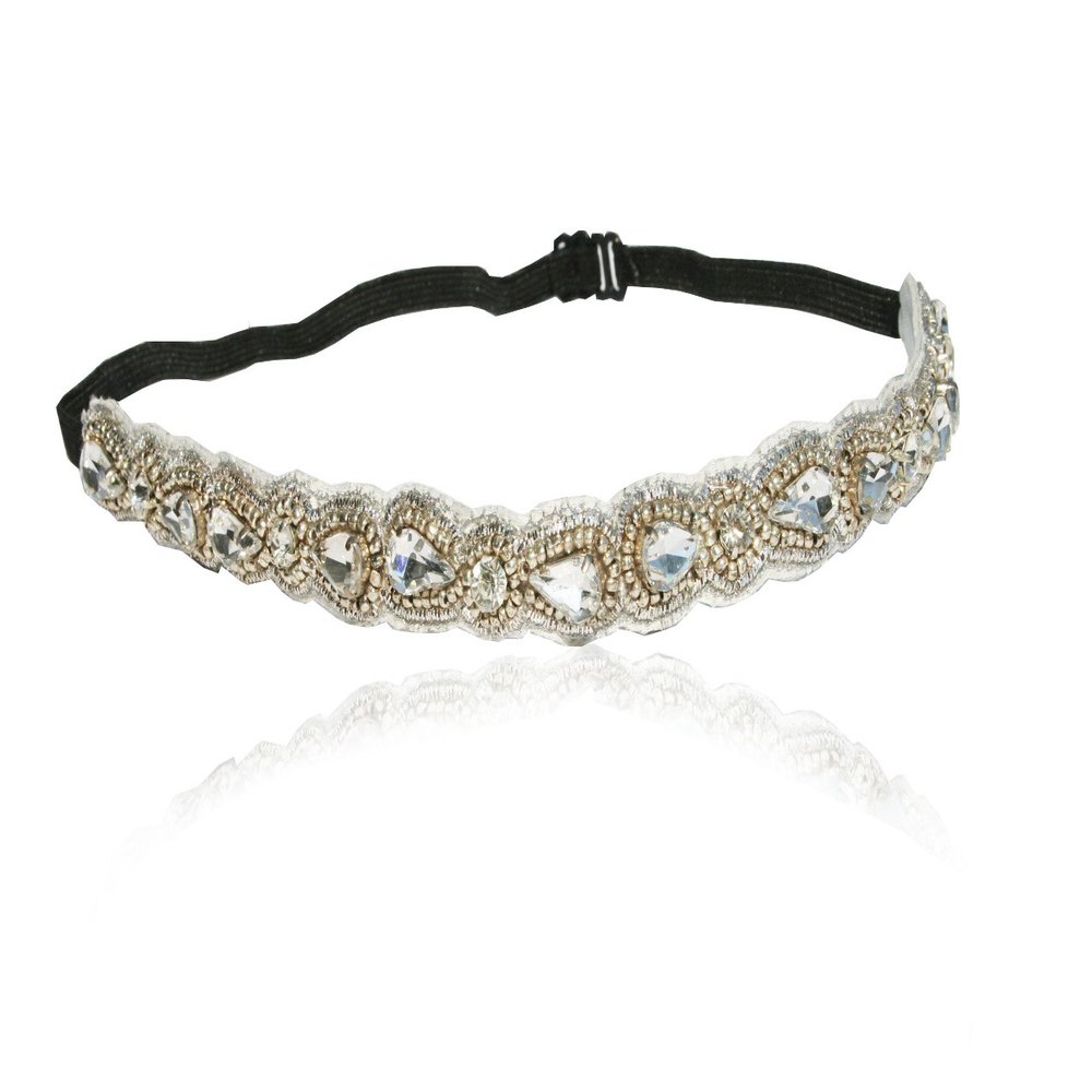 Bridal Teardrop Crystal Rhinestone Diamond Headband Adjustable Non-slip Comfortable for Wedding