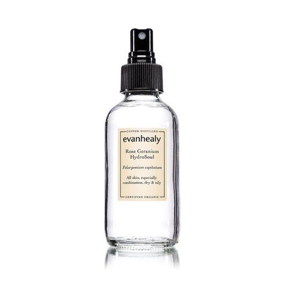 evanhealy Rose Geranium HydroSoul | Copper Distilled Hydrosol | Gentle, Astringent Organic Facial Tonic | Balancing Face Toner for Dry, Oily, Combination, Teen Skin