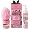Soap & Glory The Birthday Box - Clean On Me Shower Gel, The Righteous Butter Body Butter with Shea Butter & Shower Puff - Rose & Bergamont Scented Birthday Gift Set - 3 Piece Shower Set view 1