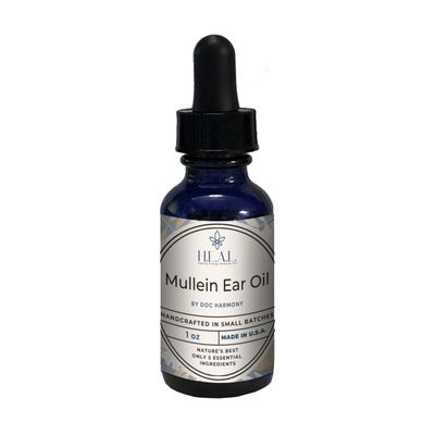 H.E.A.L. Mullein Ear Oil 1oz - Natural Blend with Mullein, Calendula, Lemon, Grapeseed, and Vitamin E Oils for Gentle Ear Care