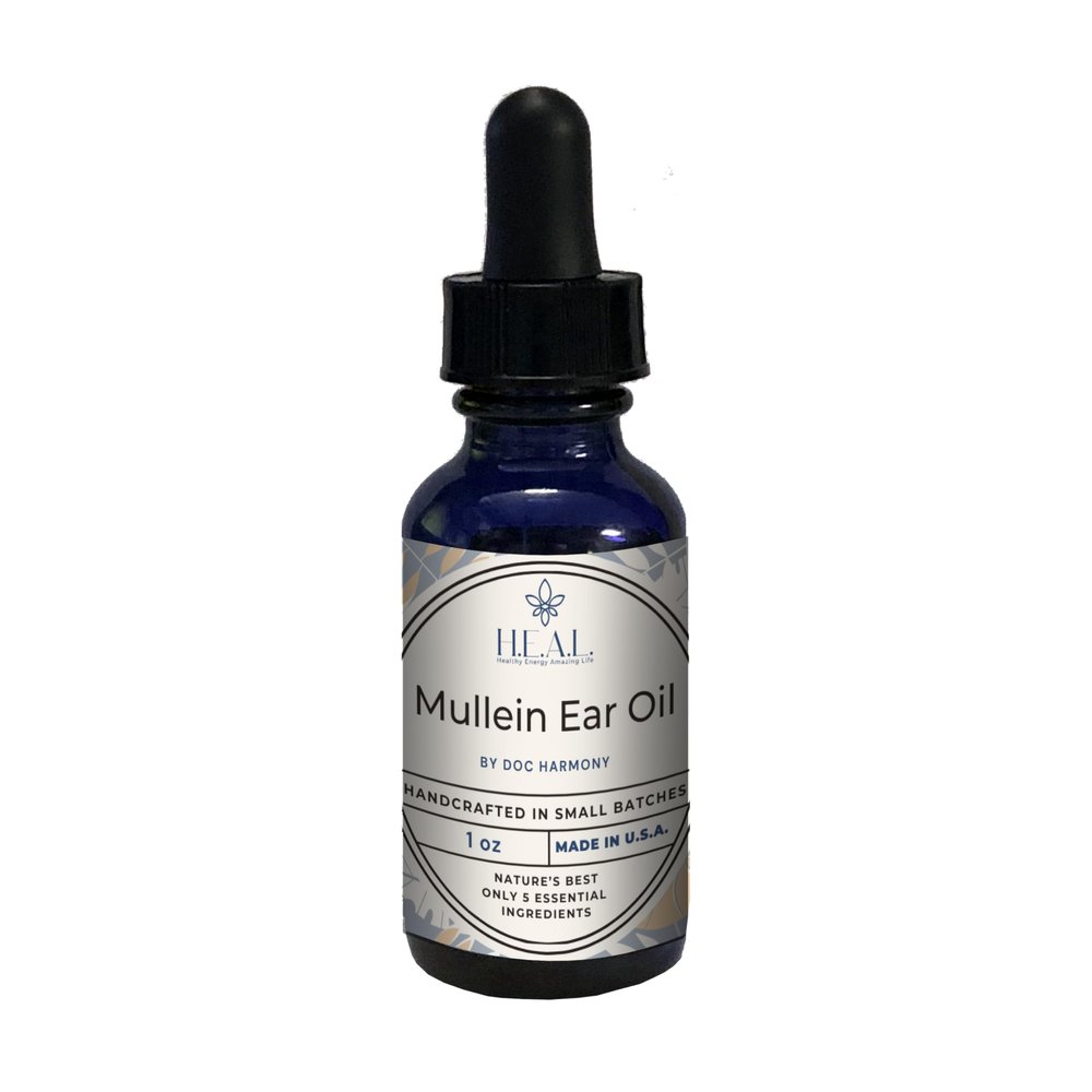 H.E.A.L. Mullein Ear Oil 1oz - Natural Blend with Mullein, Calendula, Lemon, Grapeseed, and Vitamin E Oils for Gentle Ear Care