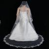 Bridal Wedding Mantilla Veil Ivory 1 Tier Long Cathedral LengthWith Lace Edge view 4