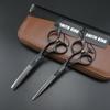 black Hair Cutting Scissors Set with Lether Scissors Case,Hair cutting scissors Thinning scissors For Personal and Professional view 3