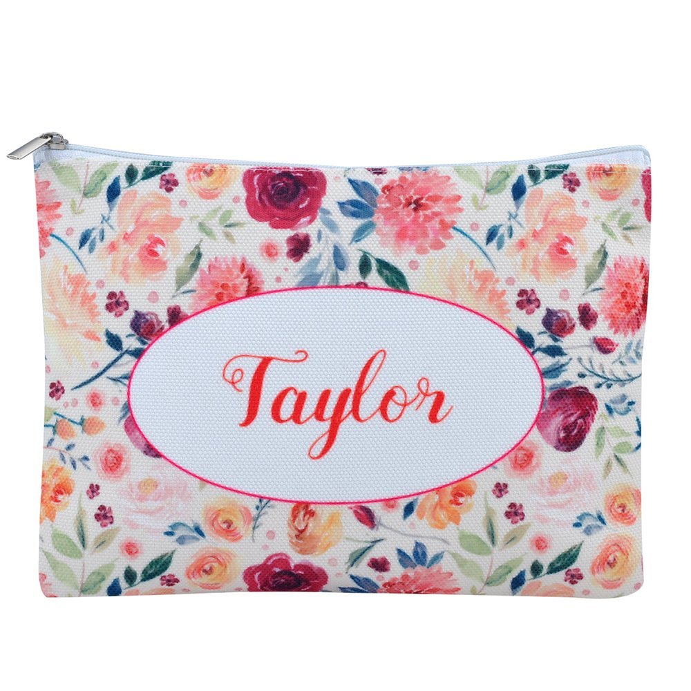 Personalized 16oz Makeup Bag, Custom Bridal Hen Party Bag, Bridesmaid Gift Bag, Canvas Cosmetic Bag Organizer