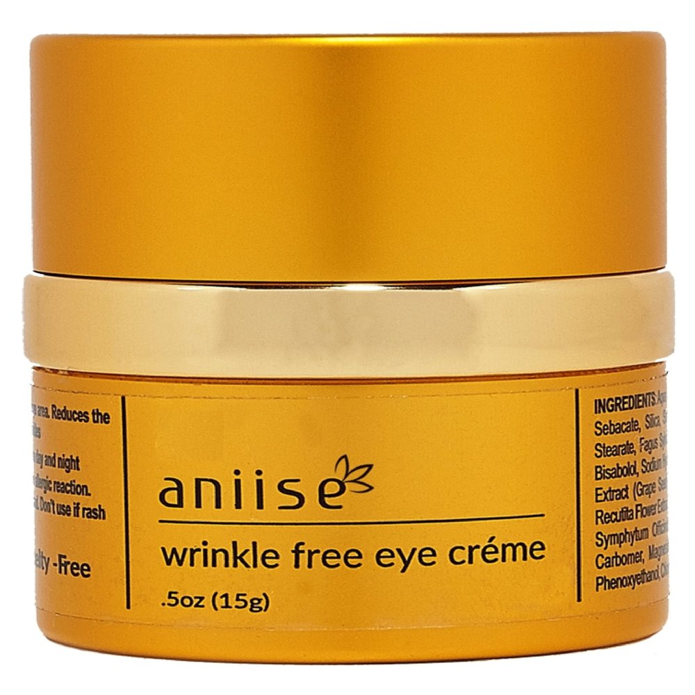Aniise Wrinkle-Free Eye Cream Hydrating Under-Eye Cream with Sodium Hyaluronate, European Beech & Pomegranate Extract Reduces Dark Circles, Fine Lines & Puffiness 0.5 fl oz (15 mL)