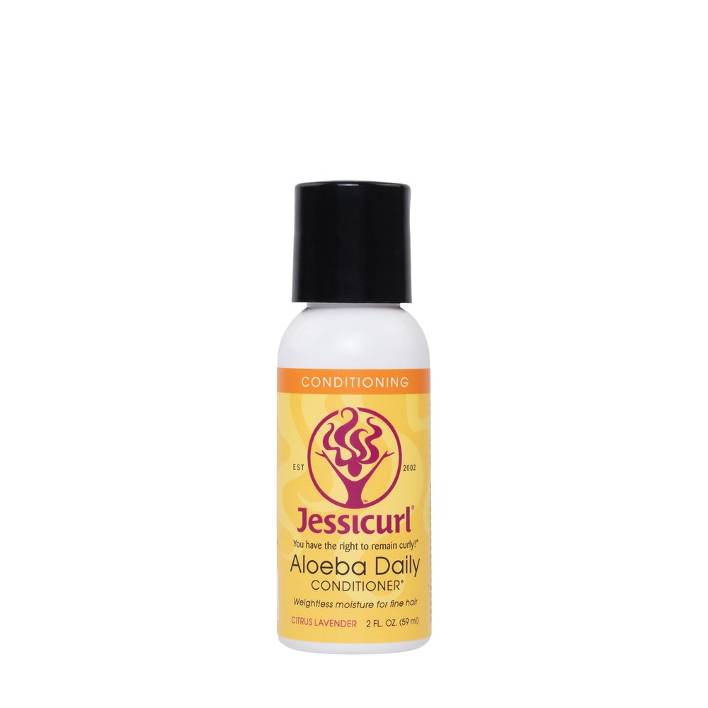 Jessicurl, Aloeba Daily Conditioner for Curly Hair, Citrus Lavender, 2 Fl oz. Leave in Conditioner and Hair Detangler for Fine Hair