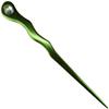 One Anodized Aluminum Metal Spiral 6" Hair Stick with Clear Rhinestone Pick Pic Pin Fork (Green) view 1