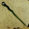 One Anodized Aluminum Metal Spiral 6" Hair Stick with Clear Rhinestone Pick Pic Pin Fork (Green) view 2