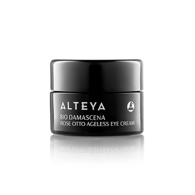Alteya Organics Eye Cream Certified Organic Skin Care 0.51 Fl Oz/15 mL Bio Damascena Award-Winning Ageless Eye Contour Cream With Organic Bulgarian Rose Oil Brightening, Nourishing and firming