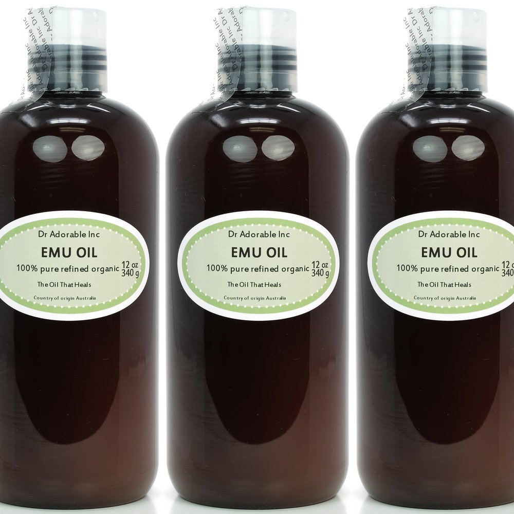 Dr Adorable - 36 oz - Australian Emu Oil - 100% Pure Natural Triple Refined Organic (3 of 12 oz)